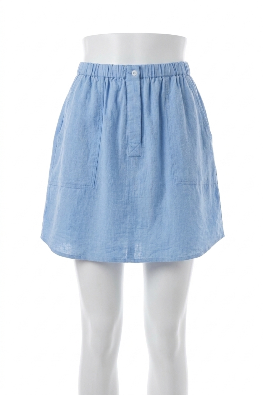 NEW LILLA P air textured cotton round hem skirt in malibu
